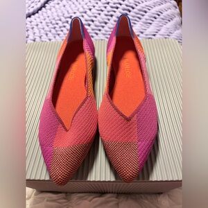 Rothy’s Women’s Size 9 The Point Metallic Pomegranate Flats Casual Every Day
